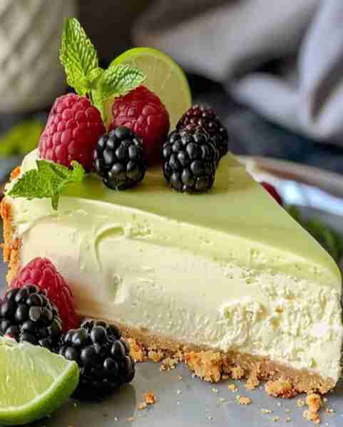 Refreshing Lime Mousse Cheesecake with Lime Glaze 😍💚 Ingredients: 1 1/2 cups graham cracker crumbs...