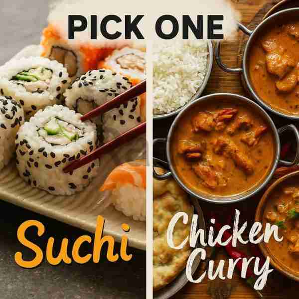 Suchi or Chicken curry 🍛🍛, Comments below 👇👇👇