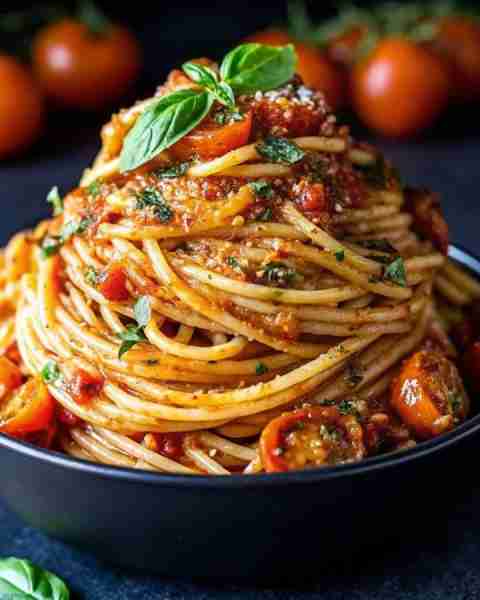 Pasta Puttanesca This dish is packed with bold flavors from olives, capers, anchovies, and garlic. I...