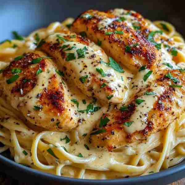 Savory Cajun Chicken over Creamy Parmesan Linguine Ingredients: 2 boneless skinless chicken breasts...