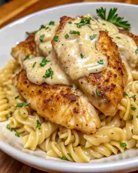 ***CREAMY GARLIC BUTTER CHICKEN AND ROTINI IN PARMESAN SAUCE 🍗🧄🧀🍝 ***📋 Ingredients: • 12 oz rot...