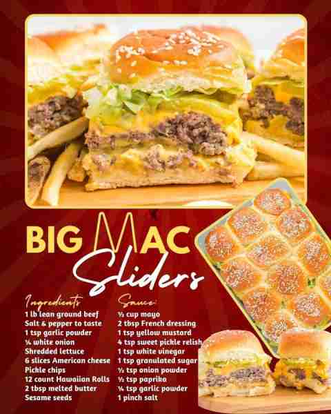 BIG MAC SLIDERS!🍔 Ingredients 1 lb lean ground beef Salt & pepper to taste 1 tsp garlic powder ¼ wh...