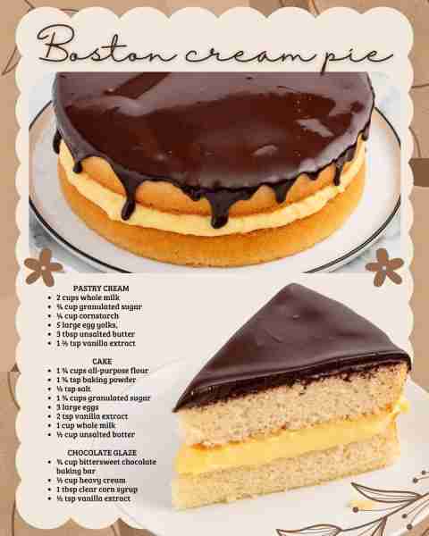 Boston Cream Pie = love at first bite! 💛 Light, creamy, and chocolatey—who’s making this classic de...