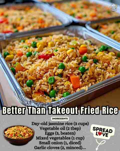 This homemade fried rice 🍚 is WAY better than takeout—trust me, you’ll want to make extra every tim...