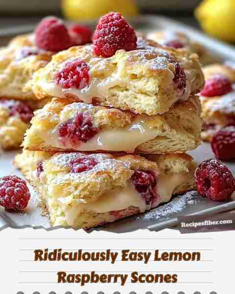 Ridiculously Easy Lemon Raspberry Scones 🍋🍇 Delicious scones perfect for breakfast or brunch! 📋 I...