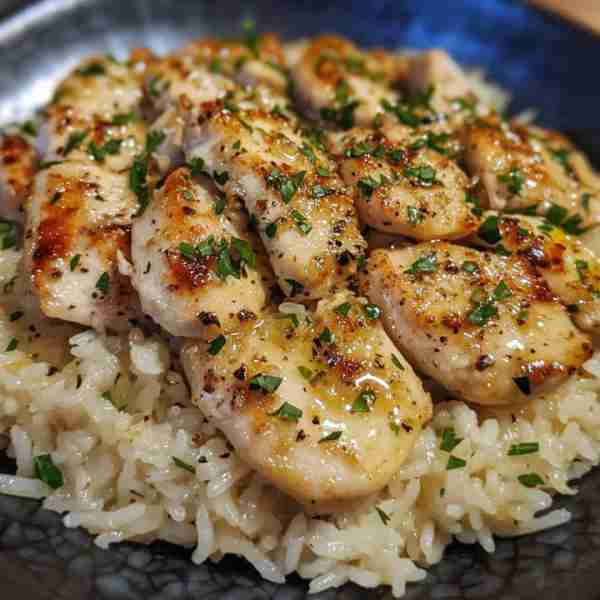Chicken Scampi with Garlic Parmesan Rice Ingredients: For the Chicken Scampi: 1.5 lbs boneless skinl...