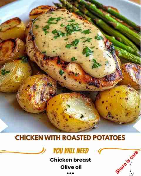 Creamy Mustard Chicken with Roasted Potatoes & Asparagus Prep time: 20 min Cooking time: 30 min Serv...