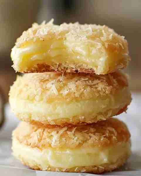 Heavenly Coconut Lemon Curd Cookies 😋🍋🥥 Ingredients: 1 1/2 cups all-purpose flour 1/2 teaspoon ba...