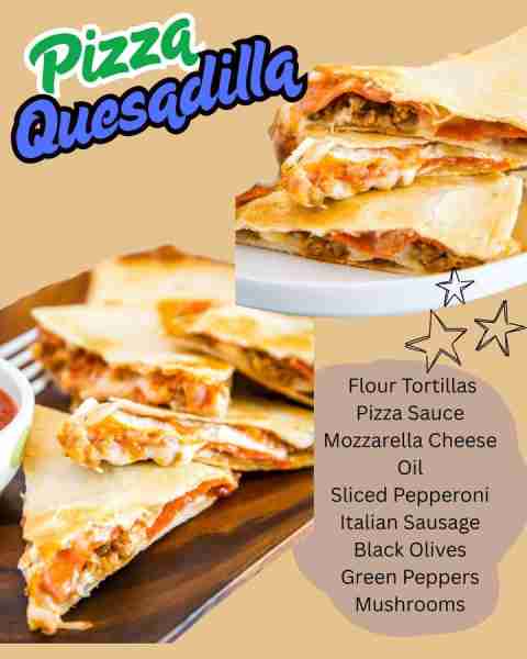 Get your pizza fix in the form of a quesadilla! Super fun and easy dinner. Recipe in comments 👇