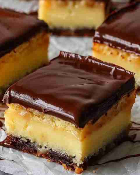 Elegant Boston Cream Dessert Bars Ingredients: 1 cup all-purpose flour 1/2 cup granulated sugar 1/2...