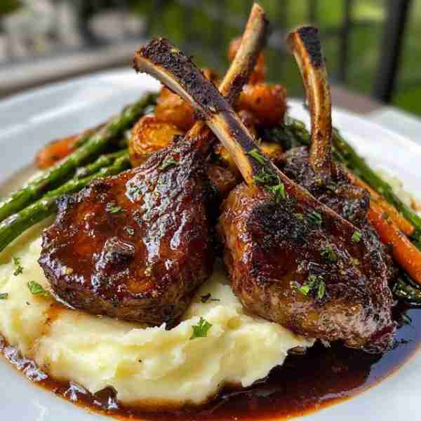 🥩 Grilled Lamb Chops with Red Wine Reduction & Mashed Potatoes 🧄 Ingredients For the lamb chops: 8...