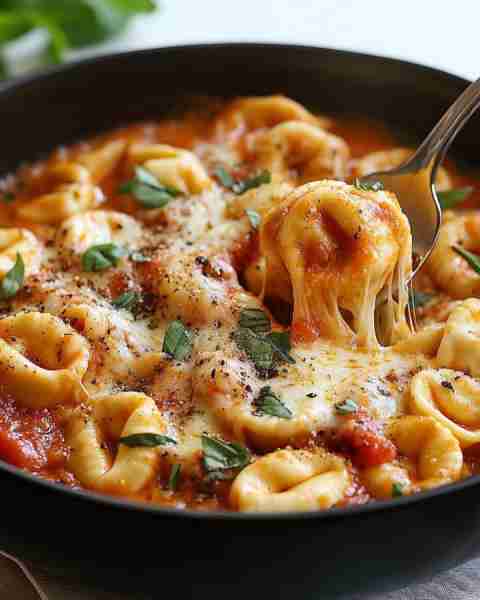 Easy Delicious Crockpot Tortellini 🍲🧀 Ingredients: 1 (20 oz) bag refrigerated or frozen cheese tor...