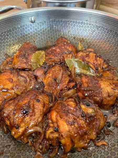 Chicken Adobo INGREDIENTS: 3 bay leaves 4 tsp whole black peppercorns 1 tbsp neutral Recipe in First...