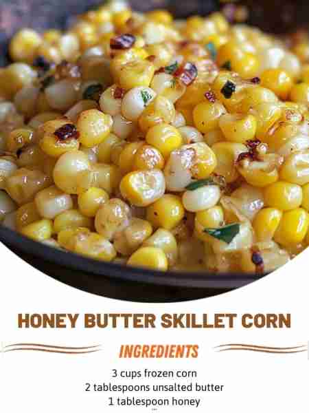 Honey Butter Skillet Corn Ingredients: 3 cups frozen corn (or fresh corn kernels) 2 tablespoons unsa...
