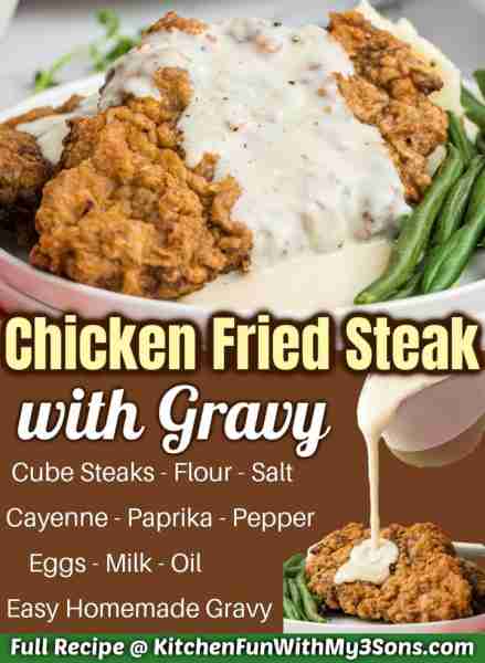Full Recipe 👇 CHICKEN FRIED STEAK - with Gravy 😍 CRISPIEST and most flavorful coating over a tende...