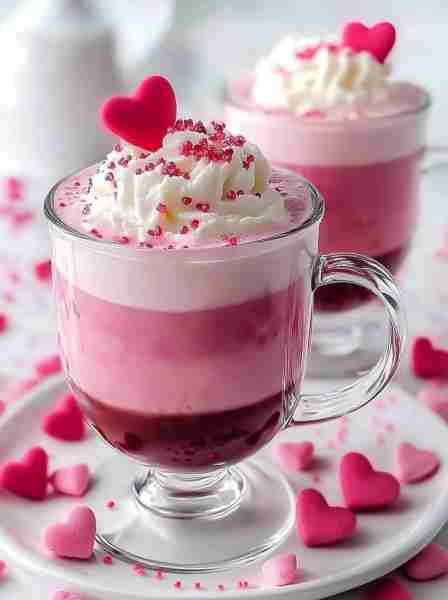 A Pink Hot Chocolate with a fun and festive vibe! Ingredients: 2 cups Milk (any kind, or you can us...