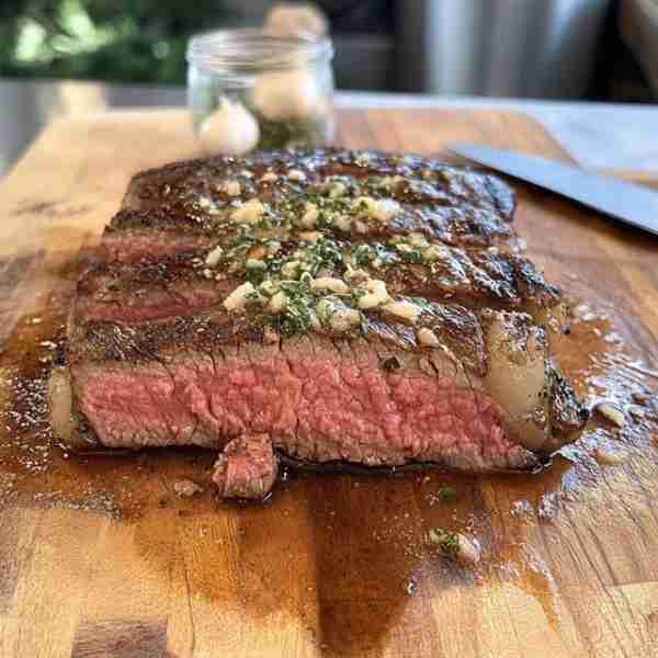 Grilled Steak with Garlic Herb Butter Ingredients (Serves 4)For the Steak: 2 lbs (900g) ribeye or Ne...