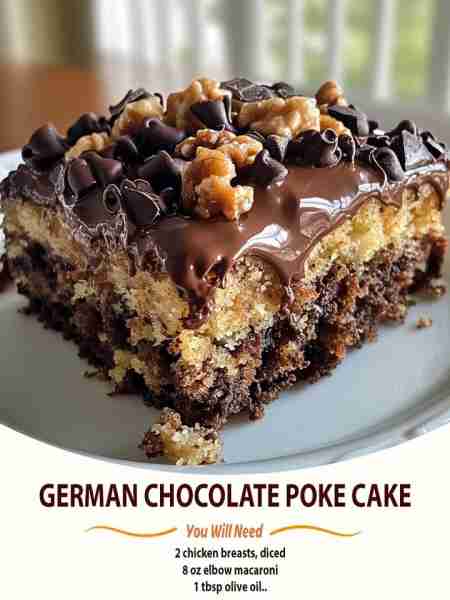 German Chocolate Poke Cake Ingredients: 1 box German chocolate cake mix (plus ingredients listed on...