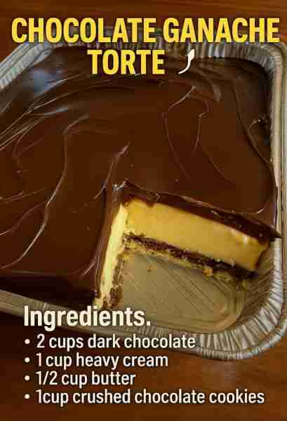 Chocolate Ganache Torte 🍴 - 2 cups of dark chocolate - 1 cup of heavy cream - 1/2 cup of butter - 1...