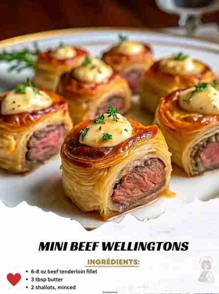 Mini Beef Wellingtons Ingredients (With Gourmet Upgrades) 6–8 oz beef tenderloin fillet – Upgrade: U...