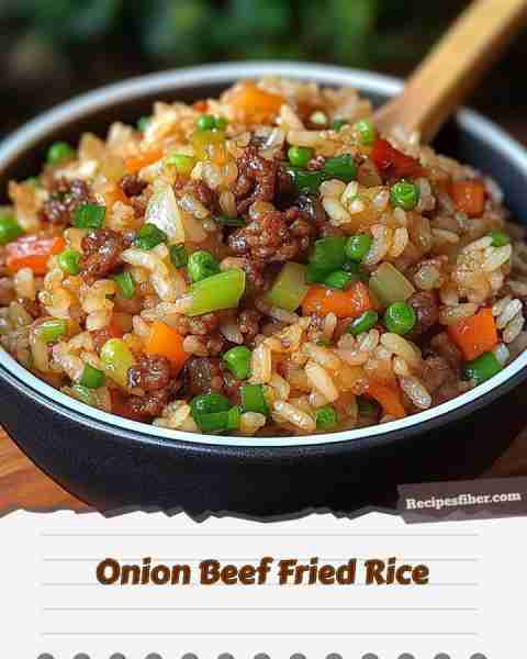 Onion Beef Fried Rice 🍚 Delicious and fulfilling meal perfect for any time! 📋 Ingredients - 3 c...