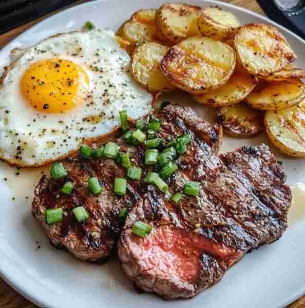 Steak and Eggs Breakfast Plate Ingredients (Serves 2) For the Steak 2 small steaks (ribeye, sirloin,...