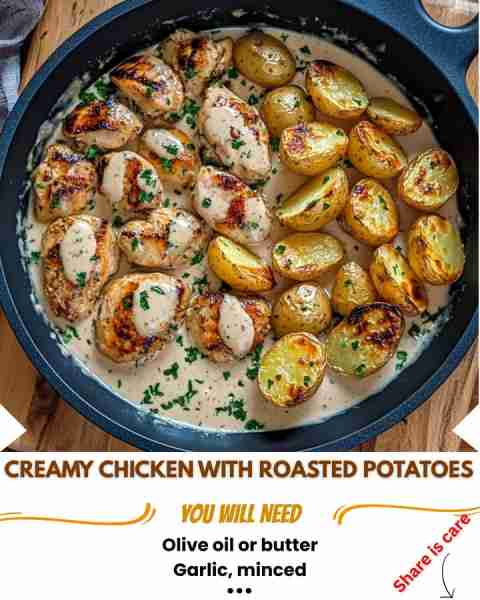 Creamy Chicken with Roasted Baby Potatoes Prep time: 20 min Cooking time: 35 min Servings: 4 Calorie...