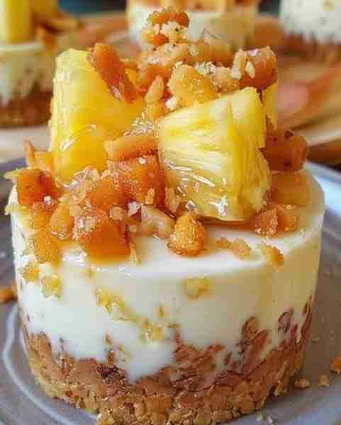 Pineapple Coconut Cheesecake Minis Ingredients: For the Crust: 1 cup crushed graham crackers 1/4 cup...