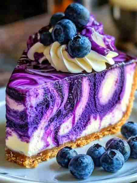 No-Bake Blueberry Swirl White Chocolate Cheesecake For the Crust: 1½ cups graham cracker crumbs ¼ cu...