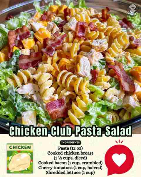 Easy Chicken Club Pasta Salad—My family absolutely adored this one! I’ll be making it again next wee...