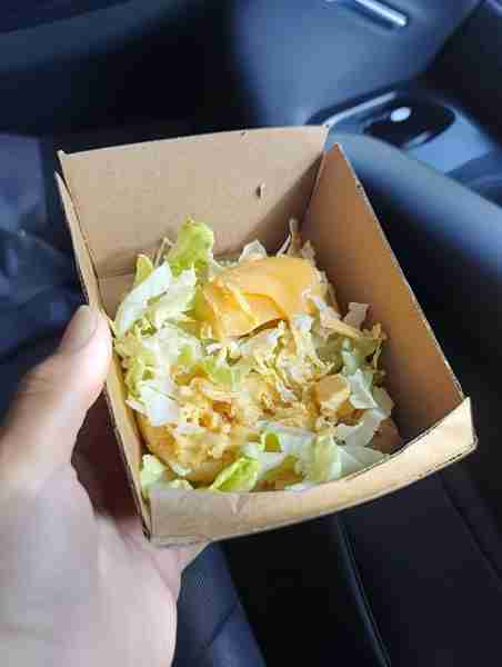 Went to mcdonalds today and got a Big Mac with no buns and went n got on highway n went to go eat it...