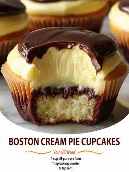Boston Cream Pie Cupcakes Ingredients For the Cupcakes: 1 cup all-purpose flour 1 teaspoon baking po...