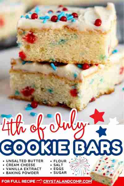 💙 4th of JULY COOKIE BARS These are delish and impressive! RECIPE BELOW