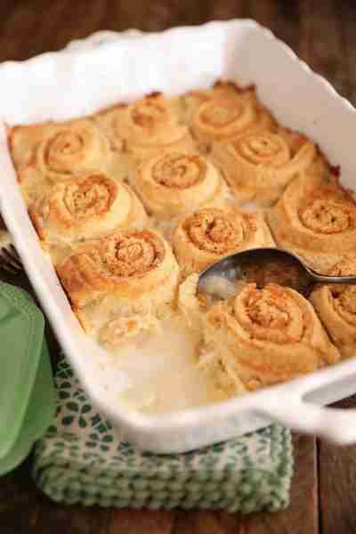 This ooey-gooey dessert is made up of tender, flaky biscuit dough filled with butter, sprinkled with...