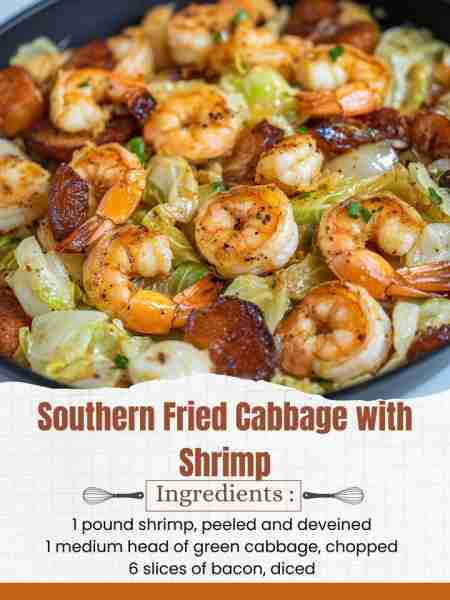 Southern Fried Cabbage and Shrimp