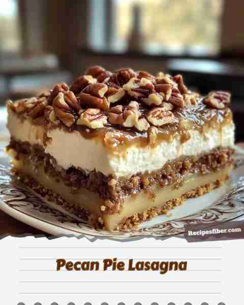 Pecan Pie Lasagna 🍰 Indulge in a delightful twist of flavors with this dreamy dessert! 📋 Ingredi...