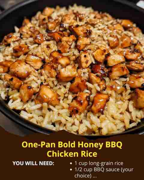 One-Pan Bold Honey BBQ Chicken Rice Ingredients: Let’s take a look at the flavor-packed, pantry-frie...