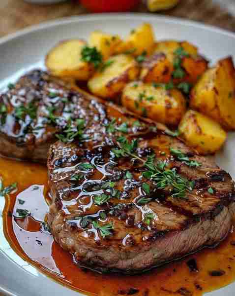 Ribeye Steak with Cheesy Scalloped Potatoes 🥔🧀 Ingredients: - 2 ribeye steaks (about 1 inch thick)...