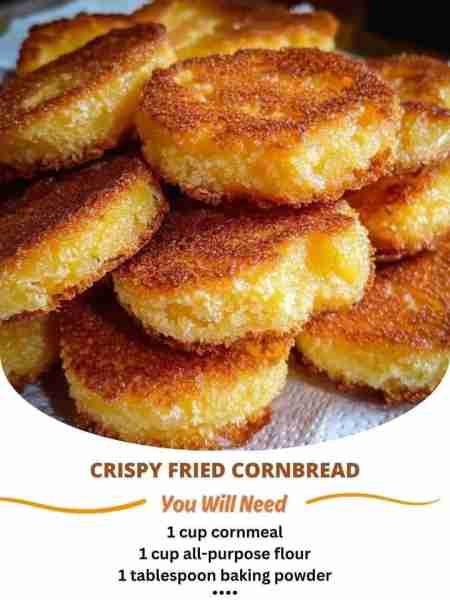 Crispy Fried Cornbread- Don't Lose This Ingredients: 1 cup cornmeal 1 cup all-purpose flour 1 tables...