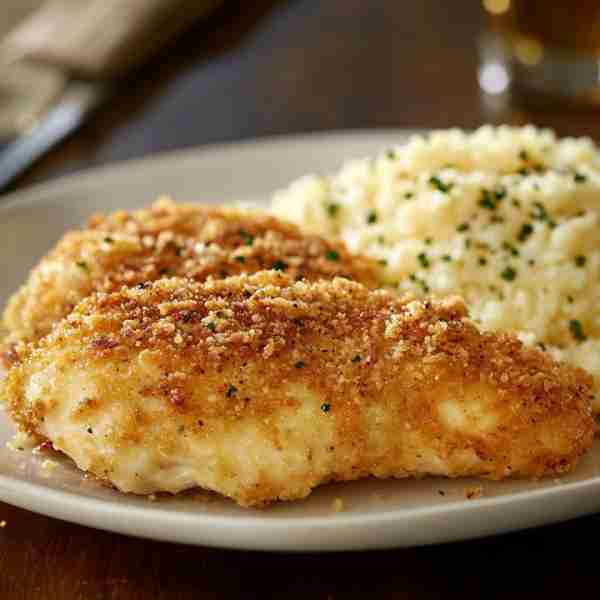 Longhorn Steakhouse Parmesan Crusted Chicken Ingredients: For the Chicken: 4 boneless, skinless chic...