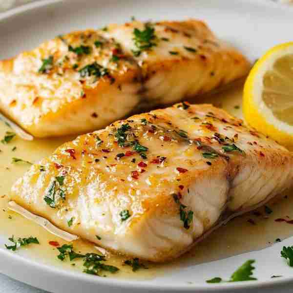 Pan-Seared Lemon Butter Fish Fillet with a Zingy Citrus Kick Ingredients: 4 white fish fillets (tila...