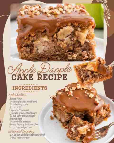 This apple dapple cake is loaded with cozy spice and caramel drizzle! 😍 Bake it today! 🍏✨ 📝 Chec...