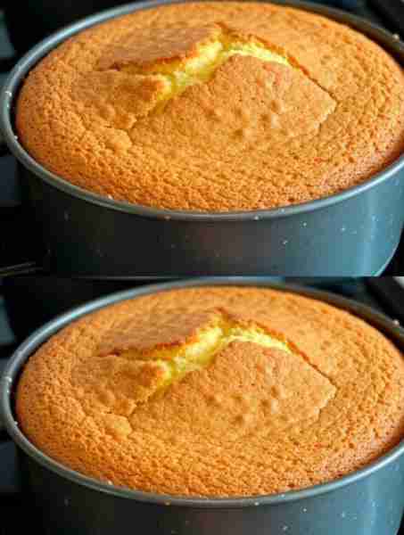 Simple 3 Ingredient Sponge Cake This simple sponge cake bakes in just over one hour. The recipe is e...