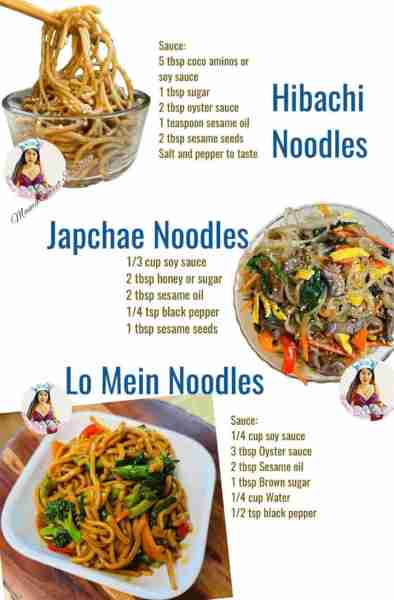 My homemade version of these favorite Asian Noodles Sauces 1. Easy Lo Mein Sauce Just mix all ingred...