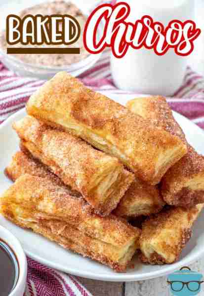 Easy Baked Churros require no oil, no frying and no messy dough and still tastes amazing! Puff pastr...