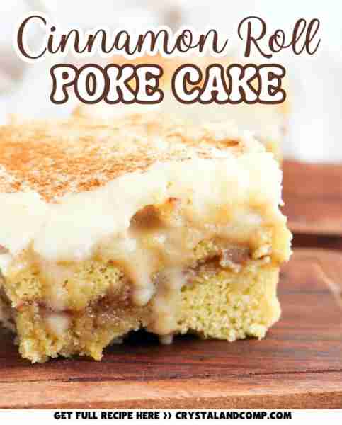 🍰 CINNAMON ROLL POKE CAKE cinnamon swirl cake mix sweetened condensed milk brown sugar cinnamon but...