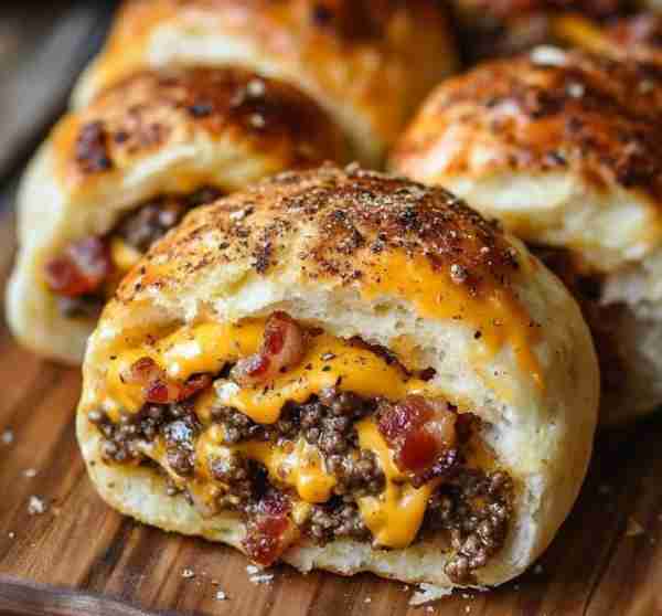 Bacon Cheeseburger Bombs Get ready for a flavorful explosion with these Bacon Cheeseburger Bombs! Pe...