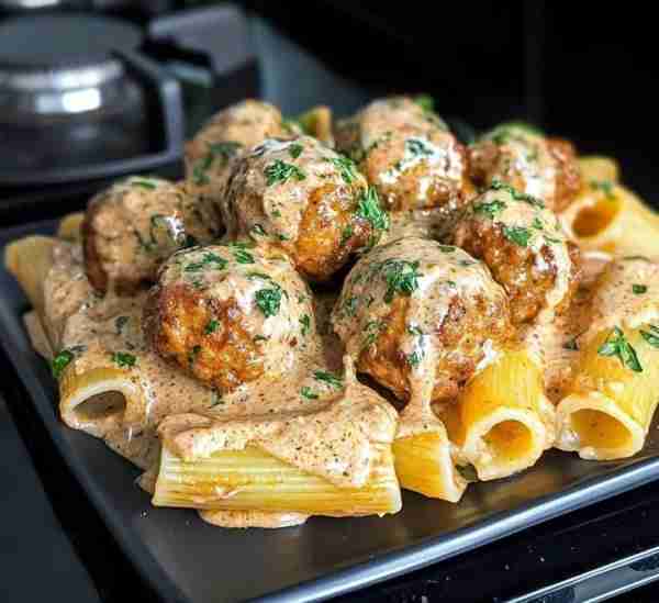 Jerk Chicken Meatball Pasta 🍗🌶️ Ingredients: For the Meatballs: 1 lb ground chicken 1/2 cup breadcr...