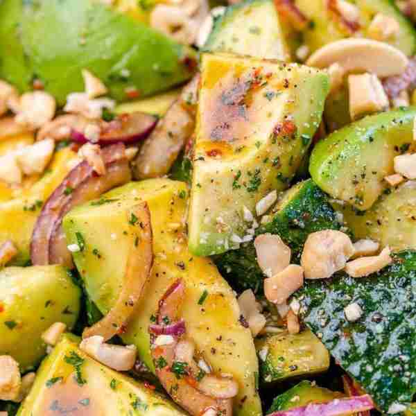 Tangy Cucumber Avocado Salad – Crisp, Creamy & Refreshingly Zesty! This quick salad combines cool cu...