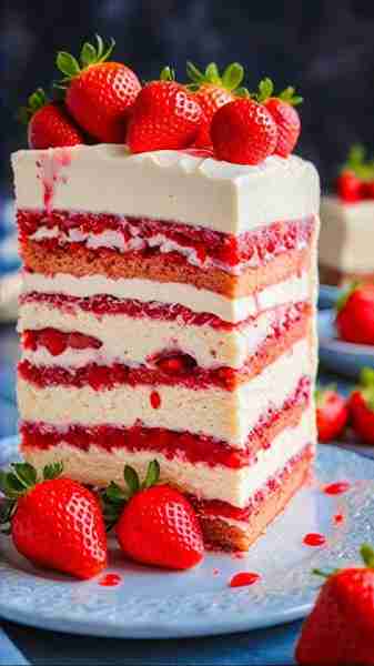 DECADENT STRAWBERRY VELVET CAKE Ingredients: For the Strawberry Velvet Cake Layers: 2½ cups all-purp...